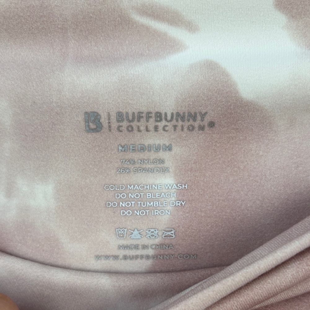 BuffBunny Pink and White Tie-Dye Leggings - Picture 3 of 7